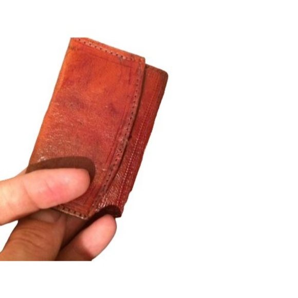 Vintage Bohemian Floral Etched Large Leather Clutch Bag - Picture 11 of 11